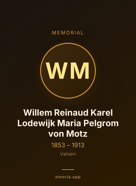 Memorial portrait of Willem Reinaud Karel Lodewijk Maria Pelgrom von Motz