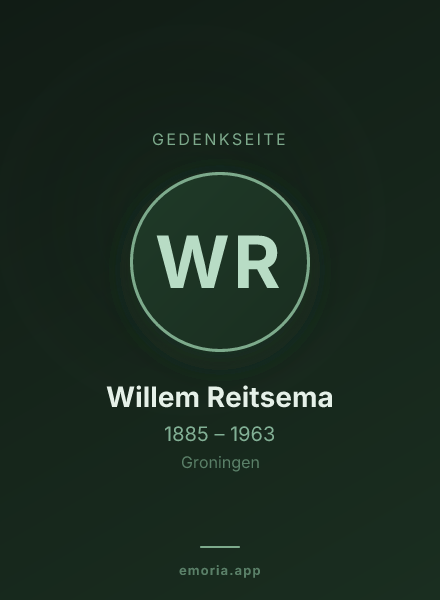 Gedenkportrait von Willem Reitsema