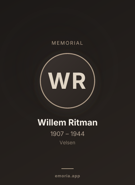 Memorial portrait of Willem Ritman