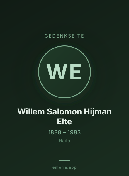 Gedenkportrait von Willem Salomon Hijman Elte