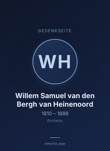 Gedenkportrait von Willem Samuel van den Bergh van Heinenoord