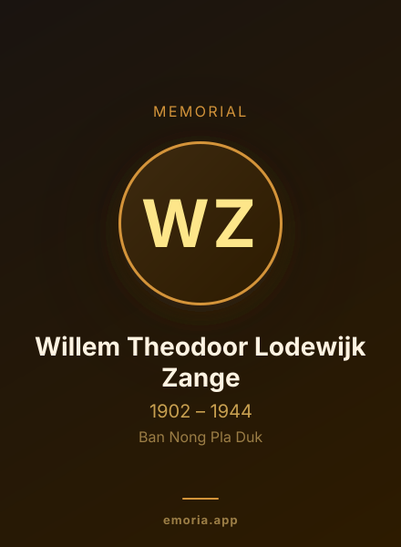 Memorial portrait of Willem Theodoor Lodewijk Zange