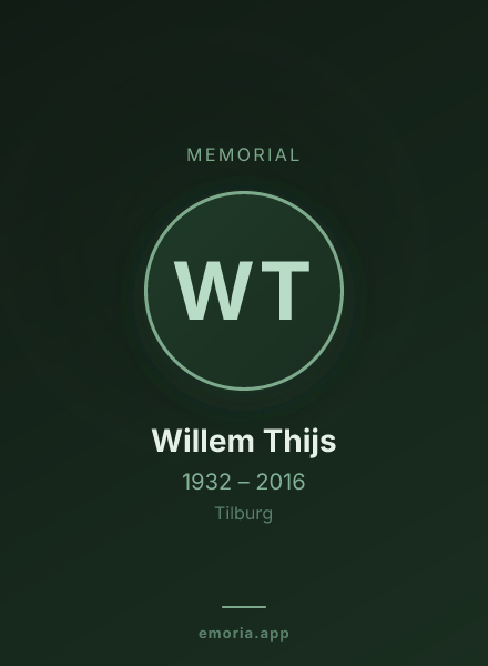 Memorial portrait of Willem Thijs