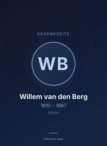 Gedenkportrait von Willem van den Berg