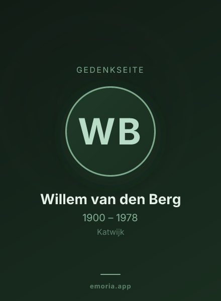 Gedenkportrait von Willem van den Berg
