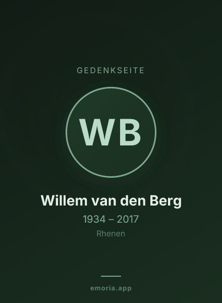 Gedenkportrait von Willem van den Berg