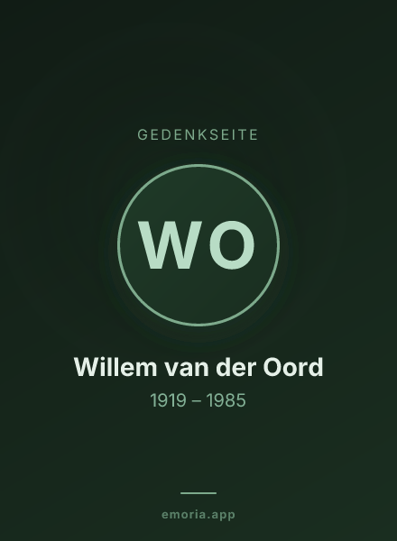 Gedenkportrait von Willem van der Oord