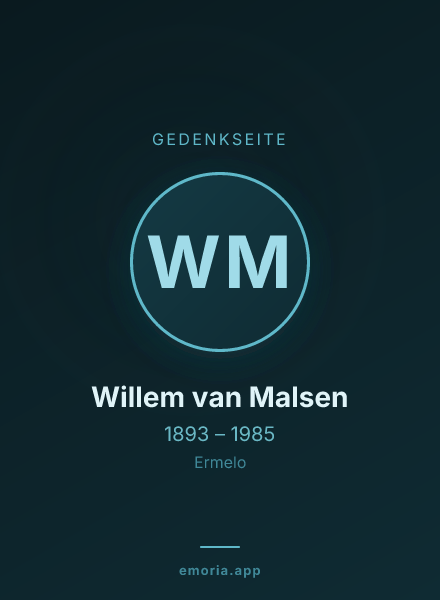 Gedenkportrait von Willem van Malsen