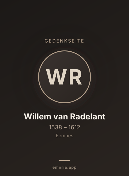 Gedenkportrait von Willem van Radelant