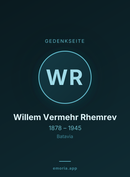 Gedenkportrait von Willem Vermehr Rhemrev