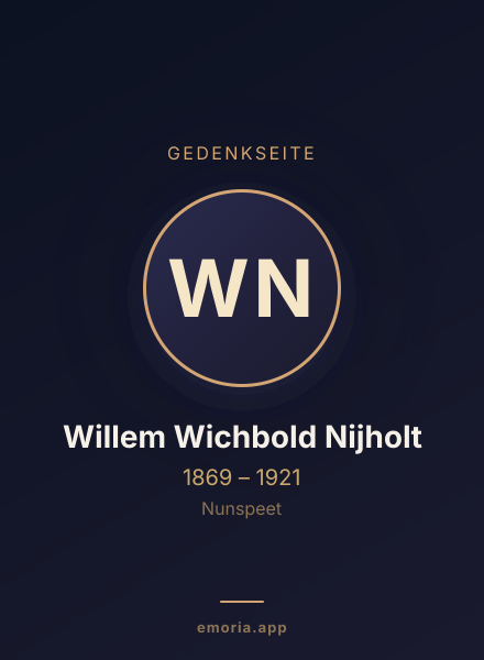 Gedenkportrait von Willem Wichbold Nijholt