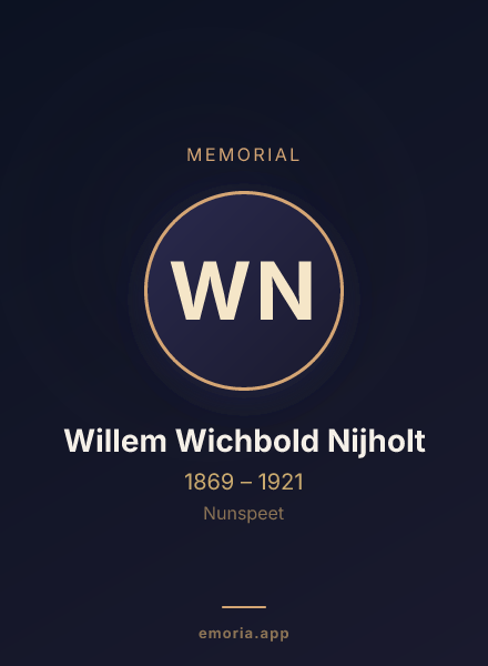 Memorial portrait of Willem Wichbold Nijholt