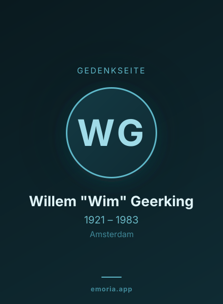 Gedenkportrait von Willem "Wim" Geerking