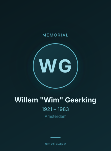 Memorial portrait of Willem "Wim" Geerking