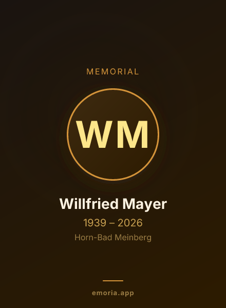Memorial portrait of Willfried Mayer