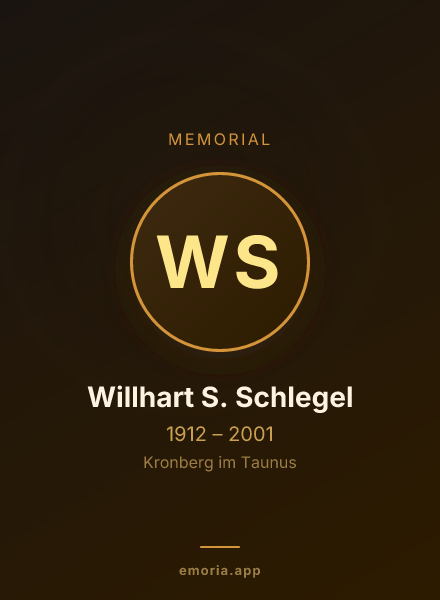 Memorial portrait of Willhart S. Schlegel