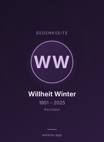 Gedenkportrait von Willheit Winter