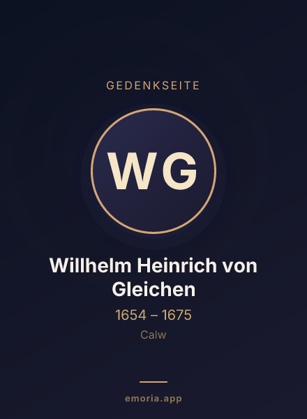 Gedenkportrait von Willhelm Heinrich von Gleichen