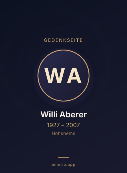 Gedenkportrait von Willi Aberer