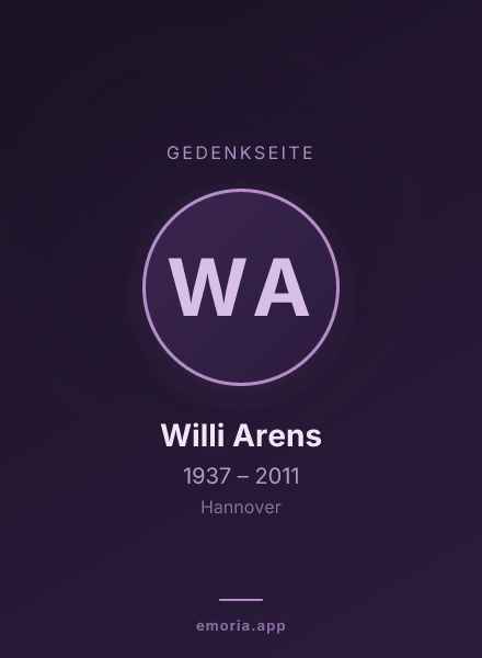 Gedenkportrait von Willi Arens