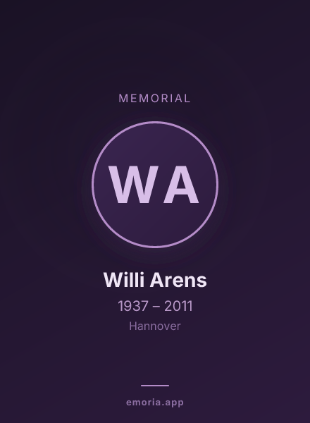Memorial portrait of Willi Arens