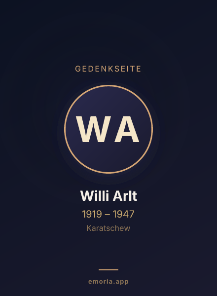Gedenkportrait von Willi Arlt