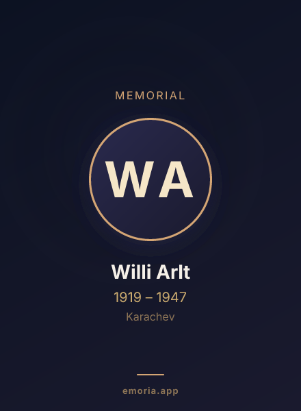 Memorial portrait of Willi Arlt