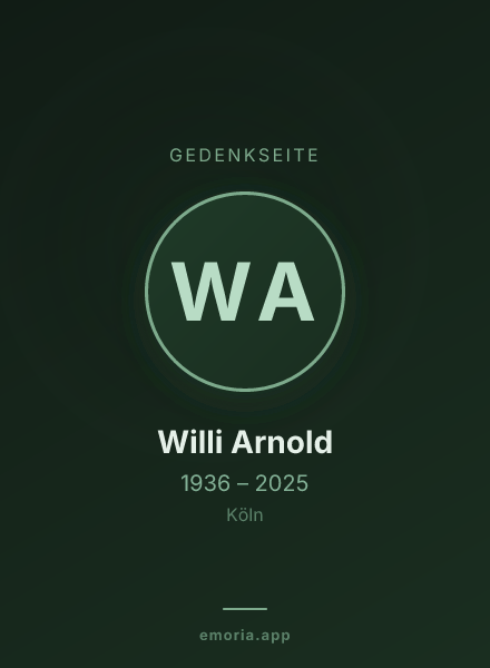 Gedenkportrait von Willi Arnold
