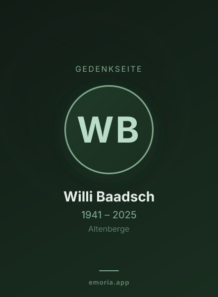 Gedenkportrait von Willi Baadsch