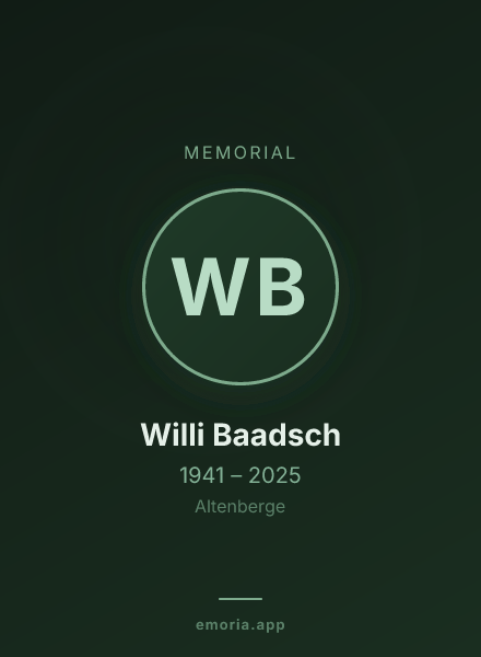 Memorial portrait of Willi Baadsch