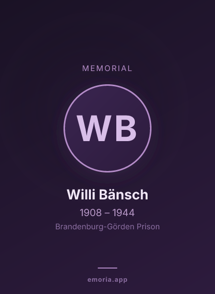Memorial portrait of Willi Bänsch