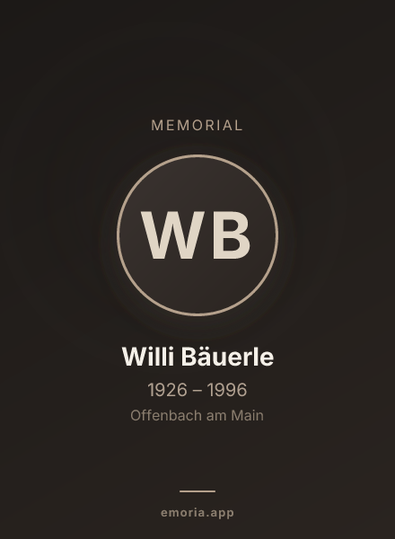 Memorial portrait of Willi Bäuerle