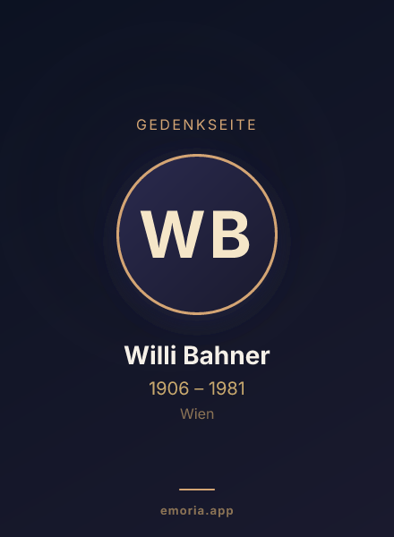 Gedenkportrait von Willi Bahner