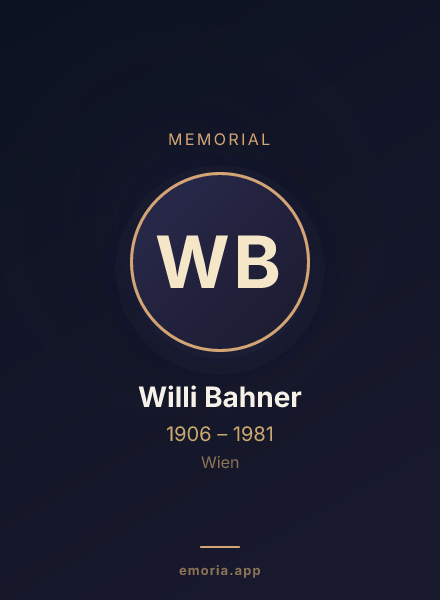 Memorial portrait of Willi Bahner