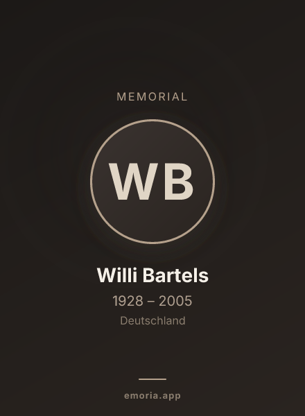 Memorial portrait of Willi Bartels