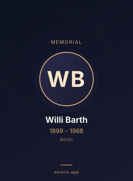 Memorial portrait of Willi Barth