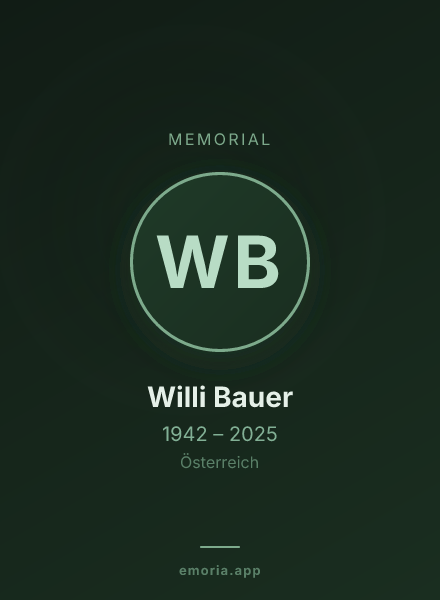 Memorial portrait of Willi Bauer