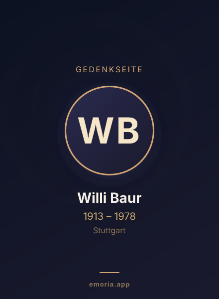 Gedenkportrait von Willi Baur
