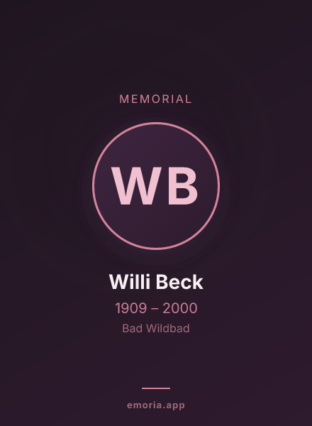 Memorial portrait of Willi Beck