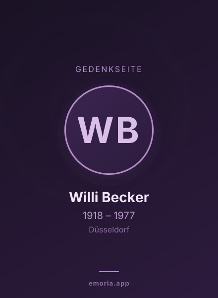 Gedenkportrait von Willi Becker