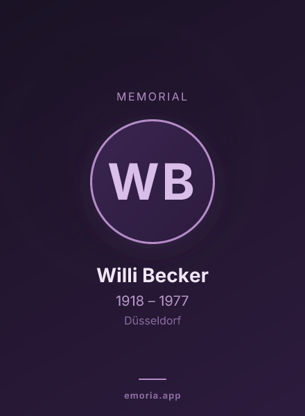 Memorial portrait of Willi Becker