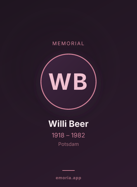 Memorial portrait of Willi Beer
