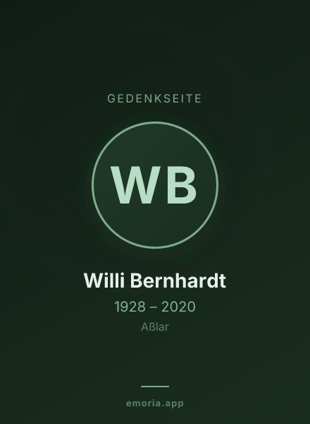 Gedenkportrait von Willi Bernhardt