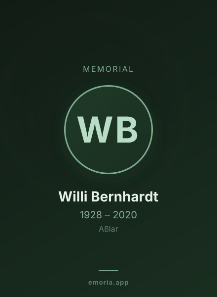 Memorial portrait of Willi Bernhardt