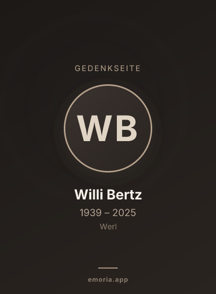 Gedenkportrait von Willi Bertz