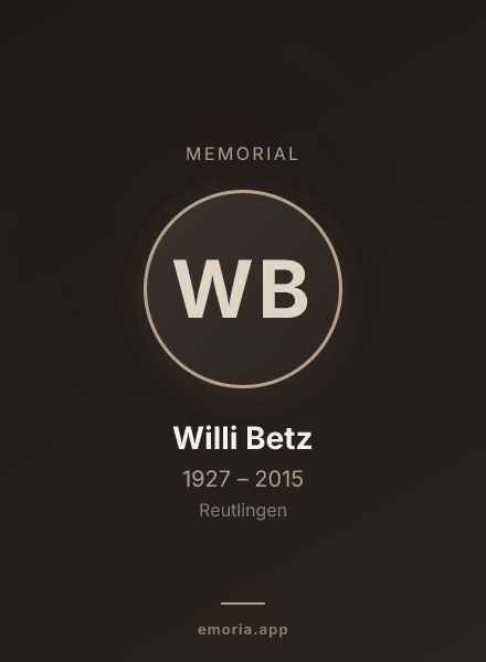 Memorial portrait of Willi Betz