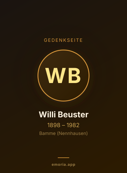 Gedenkportrait von Willi Beuster