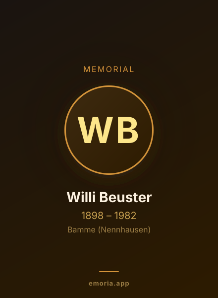 Memorial portrait of Willi Beuster