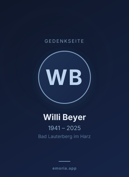 Gedenkportrait von Willi Beyer