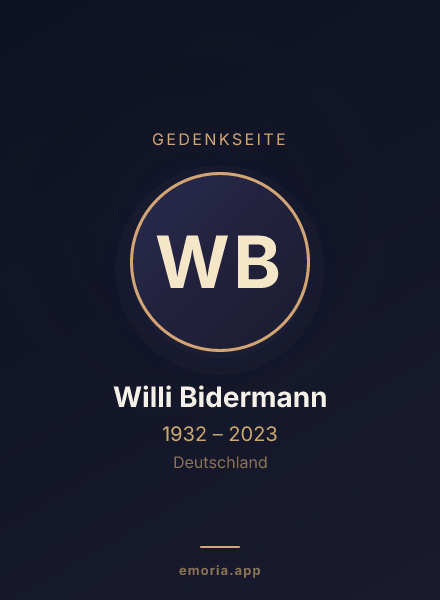 Gedenkportrait von Willi Bidermann